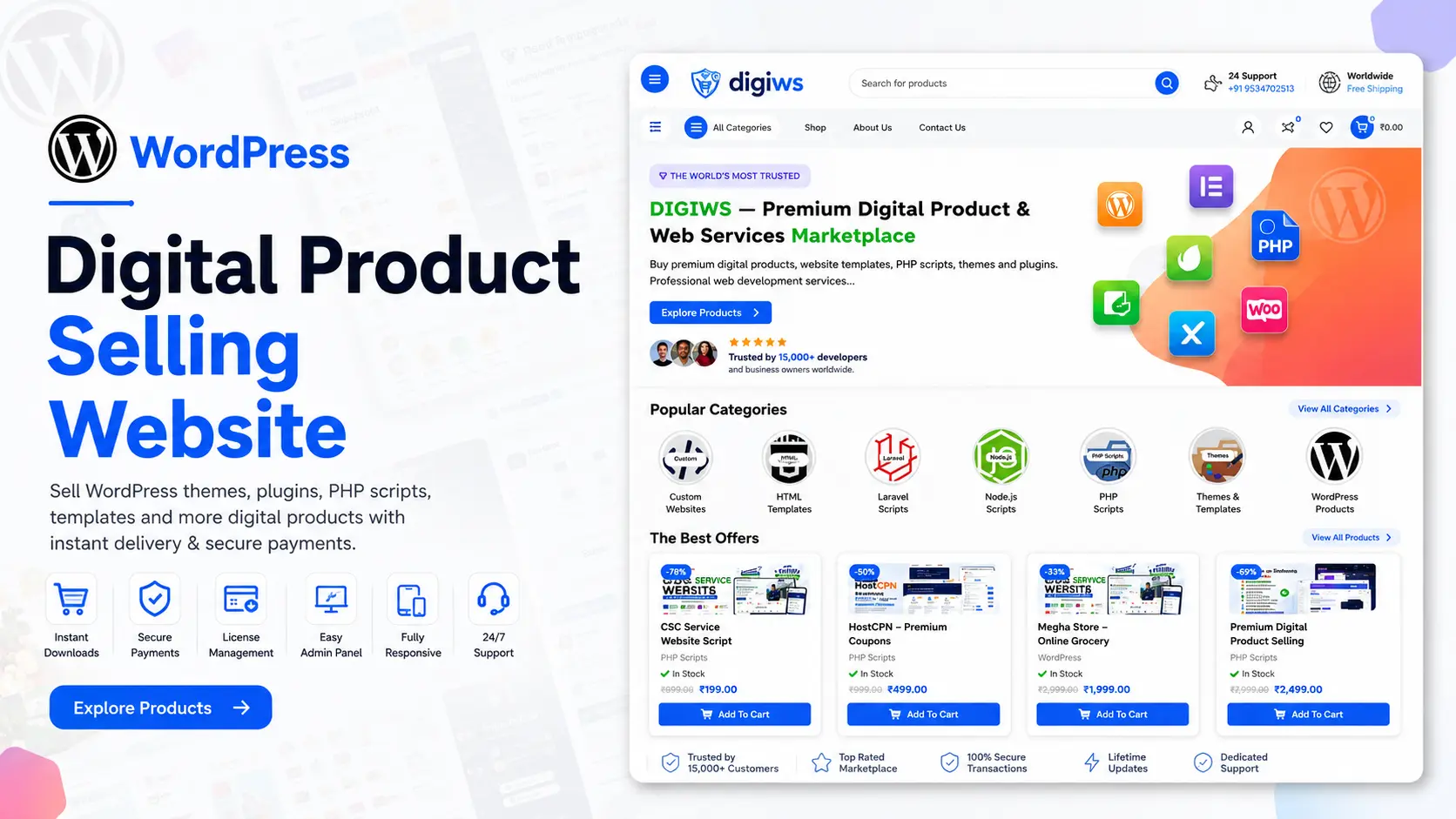 WordPress Digital Product Selling Website 2026 | Complite Website