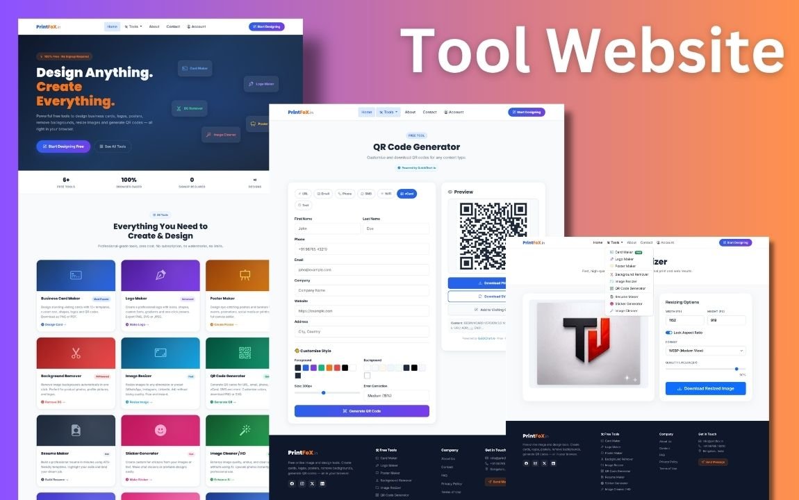 Tools Website – Card Maker, Logo Maker, BG Remover