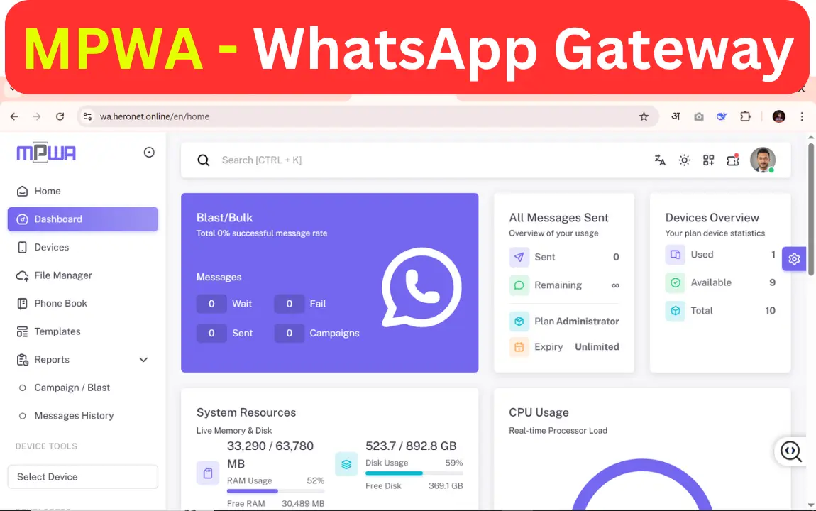 WhatsApp Gateway Multi Device (MPWA Script) 2026