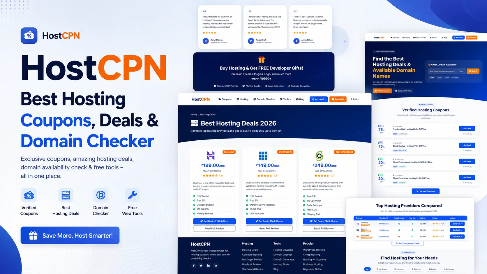 HostCPN – Premium Web Hosting Coupons, Deals, Reviews & Domain Checker PHP Script